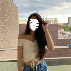 Cropped White off the shoulder